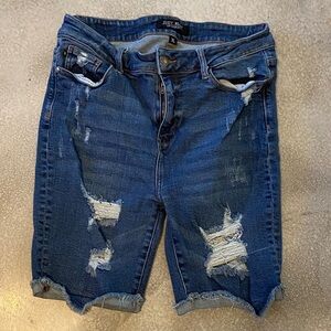 Judy Blue Ripped Blue Denim Shorts